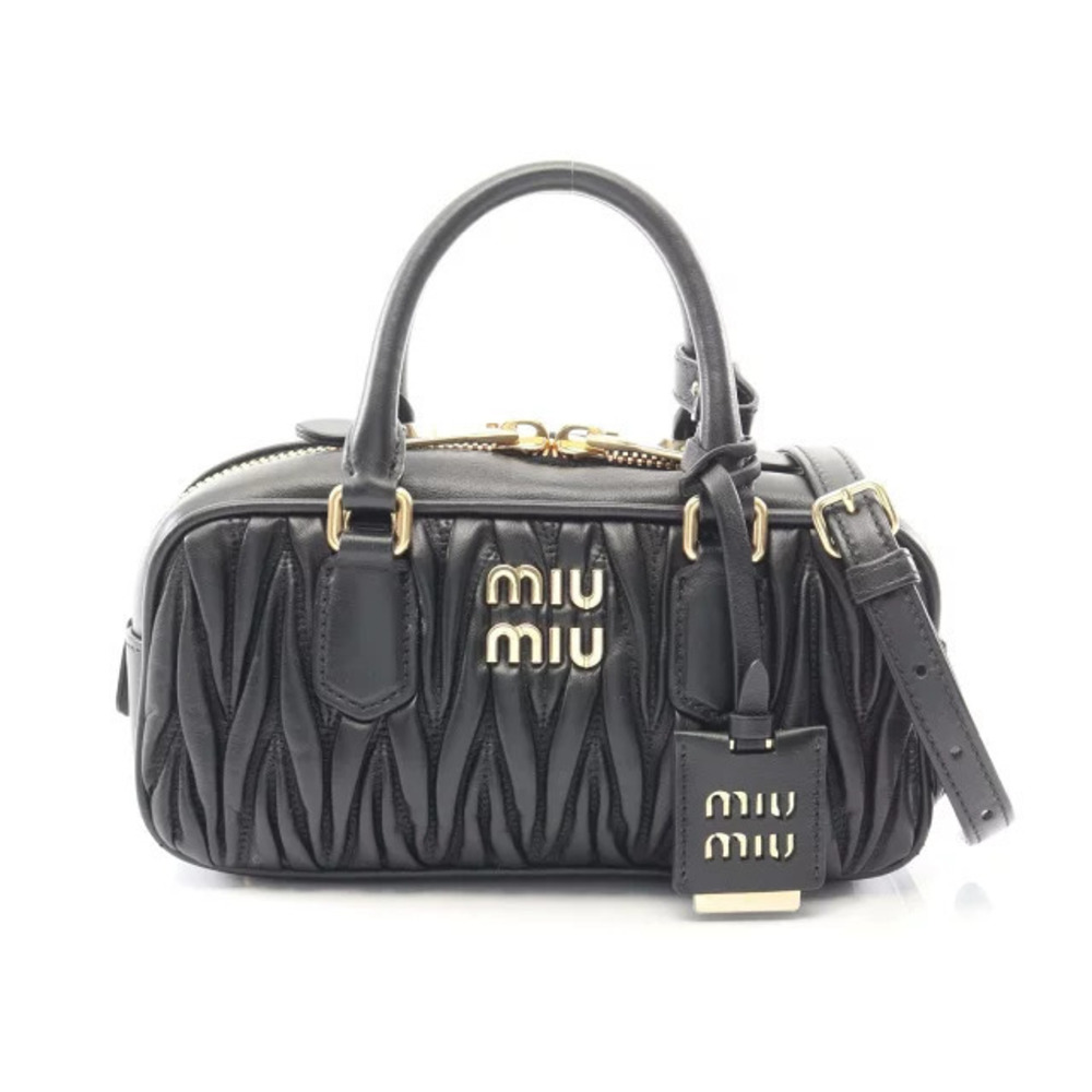 Miu Miu MATELASSE handbag leather black